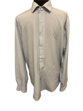 Report Collection Men's Light blue Microdot Dress Shirt